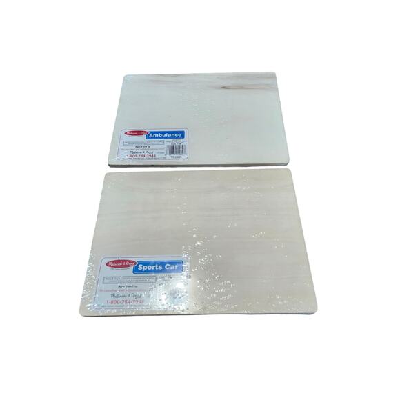 Melissa & Doug Wooden Hand Crafted 3+ Toddler Puzzles Ambulance & Sports Car - Picture 2 of 8